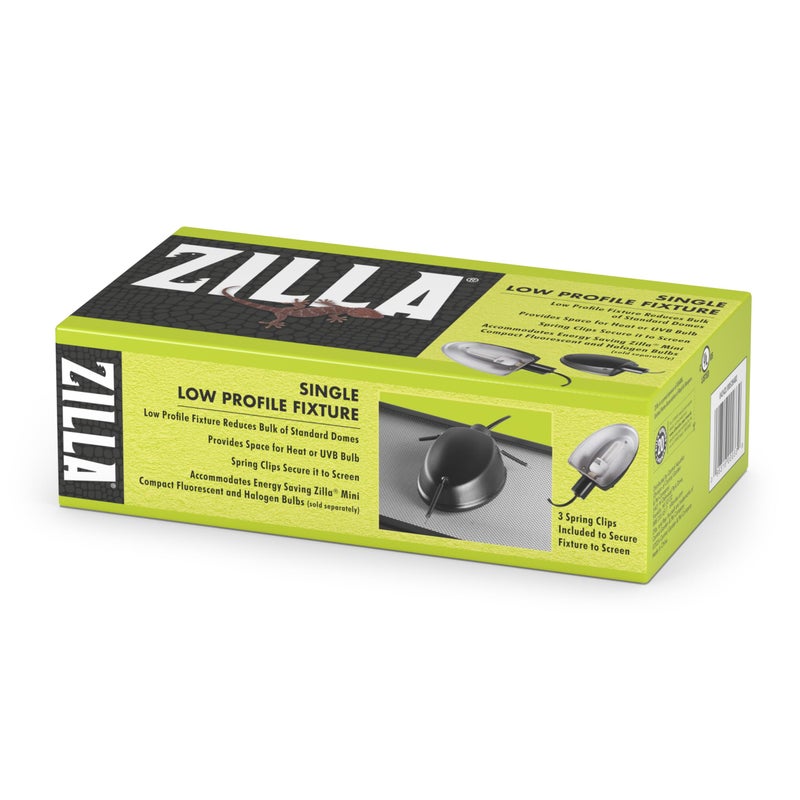 Zilla Low Profile Reptile Terrarium Fixtures Single,Black - Image 1